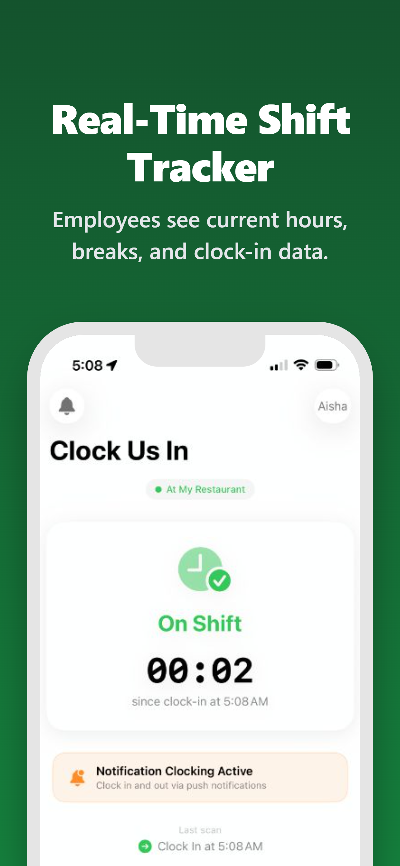 Real-time shift tracker
